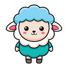 Obraz premium Cute Fluffy Sheep Illustration