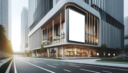 Fototapeta premium blank billboard and front store design