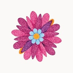 flower isolated on white. Flowers with multicolored petals. Vector illustration. Multiple petals gerbera flower isolated on white .grainy floral design, carpet and textile industrial design 