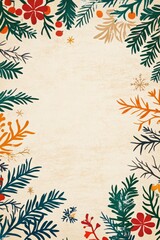 Christmas patterned on beige background vector