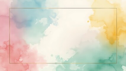 Obraz premium Soft watercolor background in pastel colors, creating a serene and artistic atmosphere. Ideal for use in invitations, greeting cards, and creative projects.