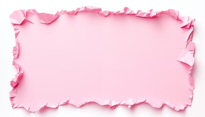 pink paper with ripped edge
