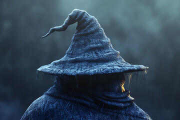 A classic witch hat featuring a wide brim and a pointed tip, perfect for Halloween or magical-themed imagery