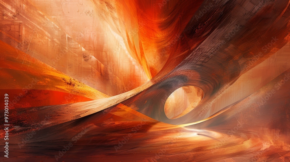 Poster design a dynamic digital abstract artwork incorporating a stunning low-angle view background