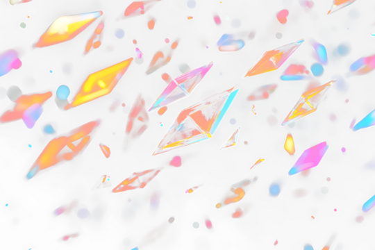 Glass Arrow Shapes on Transparent Background