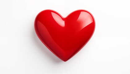 red heart on white