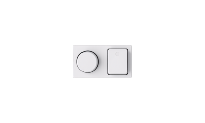 light switch with two buttons , round,  isolated on transparent background