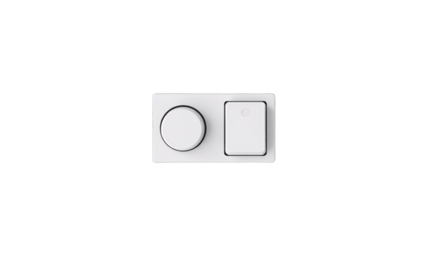 light switch with two buttons , round,  isolated on transparent background