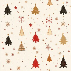 Christmas patterned on beige background vector