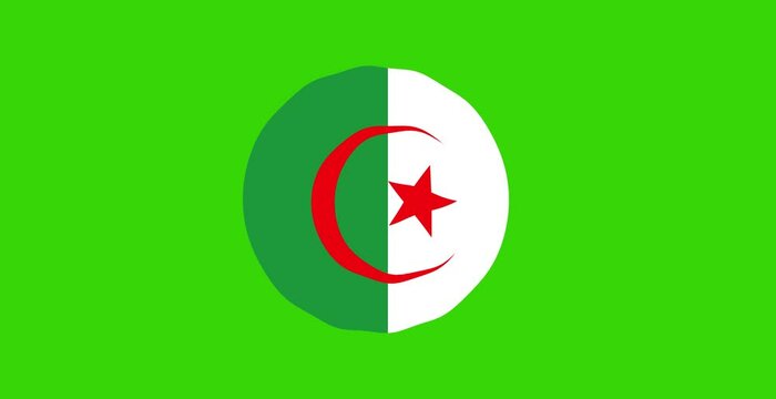 Animation Algeria flag button