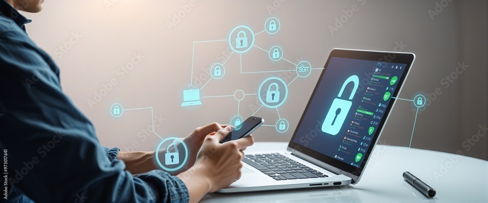 Poster isolated fingerprint authentication concept for secure digital banking