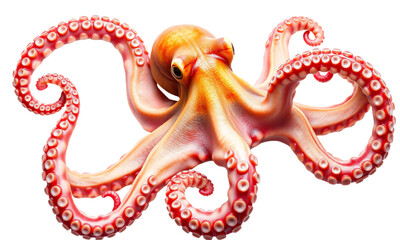 Fototapeta premium octopus swimming isolated on transparent background 