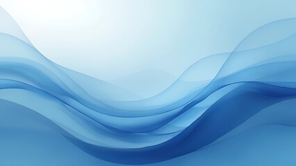 Fototapeta premium Smooth blue gradient background features soft waves, creating a serene and modern aesthetic. Ideal for use in presentations, websites, or graphic designs requiring a calming backdrop.