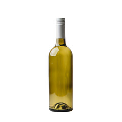 Elegant Green Glass Bottle for White Wine with Silver Cap.