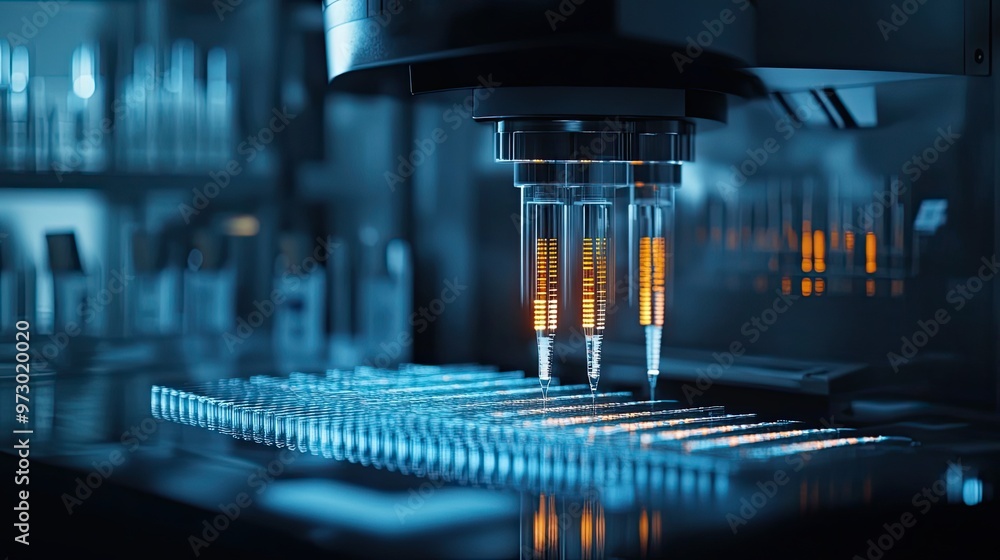 Poster automated pipette dispensing system in a laboratory