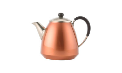 Fototapeta premium Copper color Tea Kettle isolated on transparent background