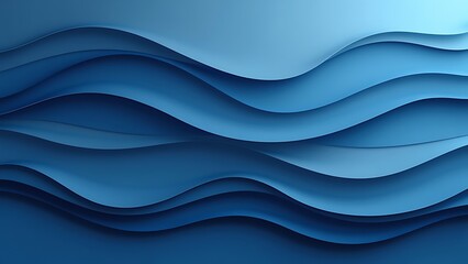Obraz premium Wave-like design in varying shades of blue, creating a modern and dynamic background. Ideal for use in graphic design, presentations, or as a website backdrop.