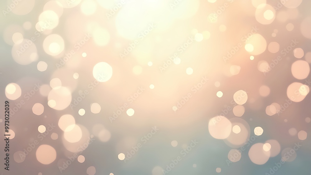 Poster dreamy bokeh effect with light circles in gentle hues, creating a serene and elegant background. per