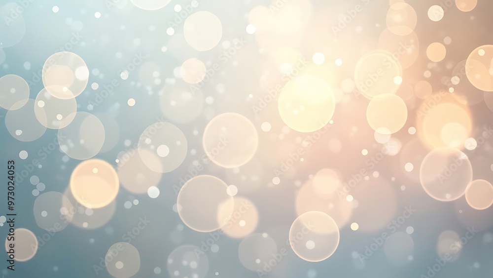 Poster dreamy bokeh effect with light circles in gentle hues, creating a serene and elegant background. per