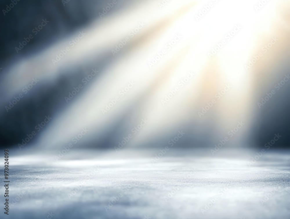 Poster a serene background featuring soft light rays cascading down, perfect for use in peaceful or abstrac