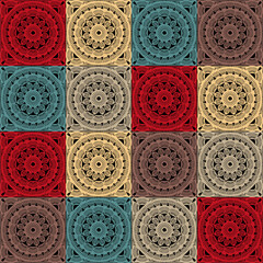 Pattern with crochet granny square wallpaper handmade decorative art design print 