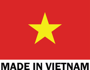 Obraz premium Made in Vietnam, Make in Vietnam, Manufacture sign, product icon, Make in Vietnam icon, Made in Vietnam with Flag