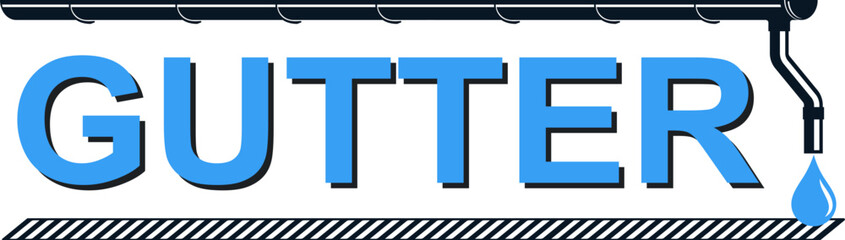 Signboard symbol for roof and gutter repair