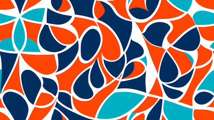 Floral striped pattern in red and white