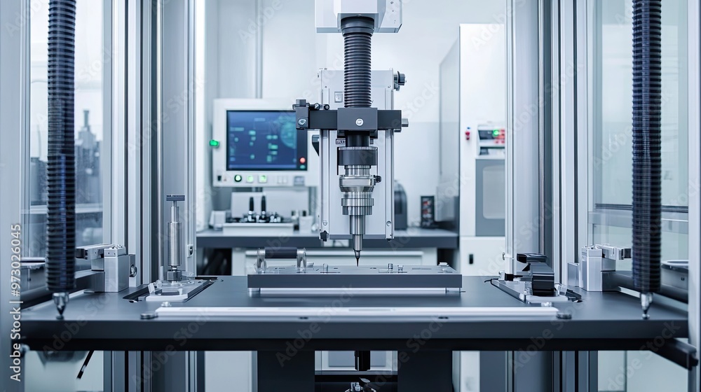 Poster automated industrial machine with precise drill bit for production
