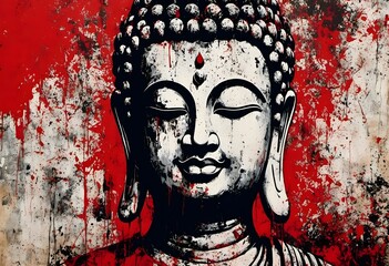 The face of the buddha, Abstract paint