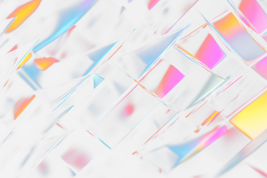 3D Glass Chevron Shape with Transparent Background