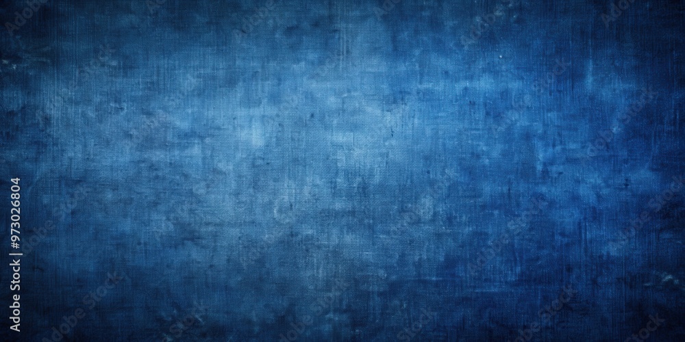 Poster Dark blue grungy canvas background with dark vignette borders, dark blue, grungy, canvas, texture, background
