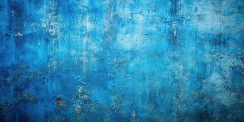 Obraz premium Blue distressed wall with grunge texture perfect for backgrounds or overlays , grunge, distressed, background, texture, wall, blue