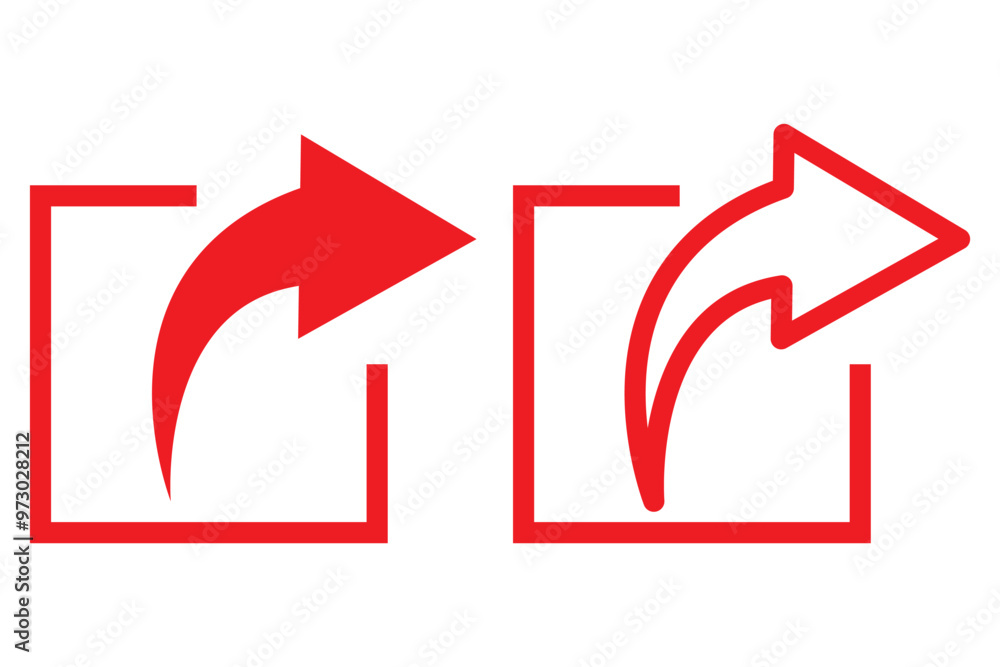 Aufkleber share link button for social media line and silhouette icon. arrows symbol share link for web site o