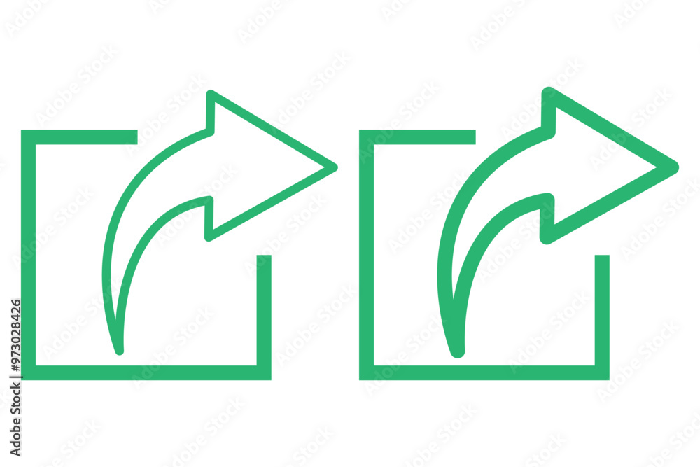 Aufkleber share link button for social media line and silhouette icon. arrows symbol share link for web site o