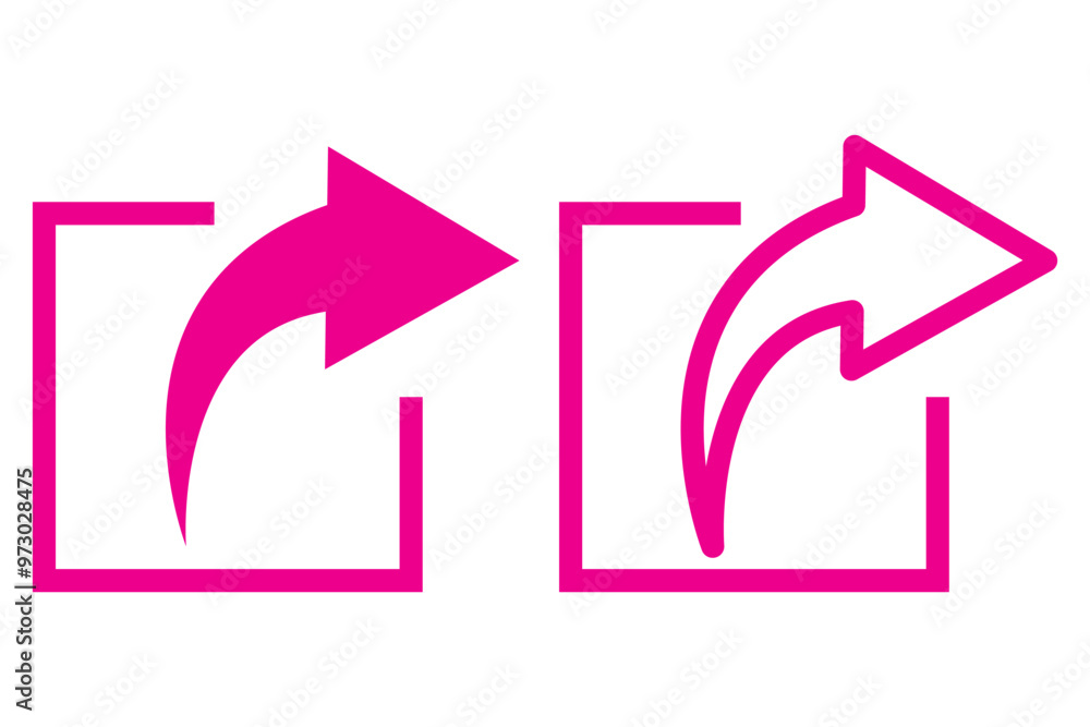 Aufkleber share link button for social media line and silhouette icon. arrows symbol share link for web site o