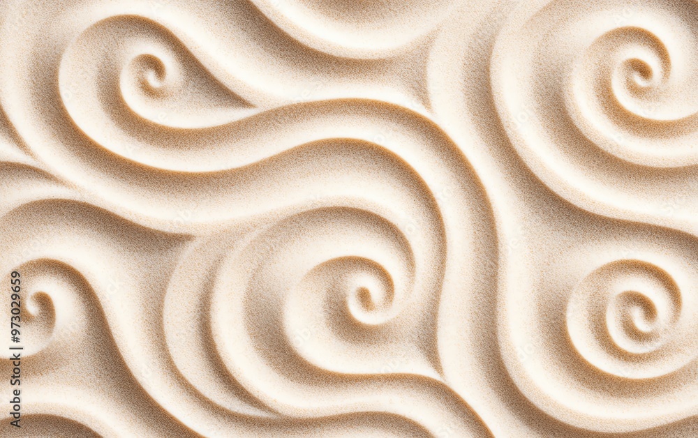 Poster elegant swirl patterns create a soft texture on a neutral background, perfect for various creative p