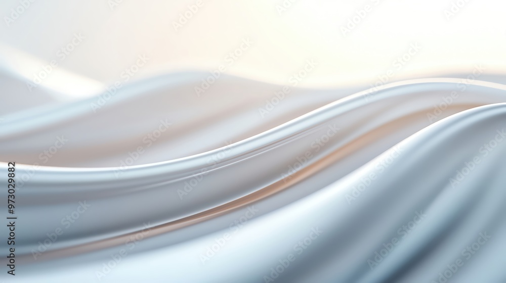 Poster elegant wave of soft fabric creating a serene atmosphere with gentle light. perfect for backgrounds 