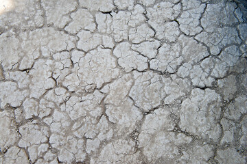 close up of cracked desert ground texture