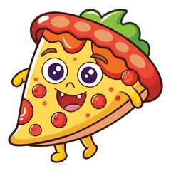 Watercolor vector of Neapolitan pizza, isolated on a white background, Neapolitan pizza vector