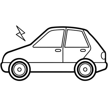 recommend clip art: electro car outline coloring book page line art drawing