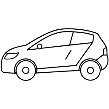 recommend clip art: electro car outline coloring book page line art drawing