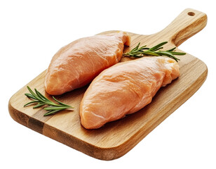 PNG Fresh chicken breasts on a wooden cutting board