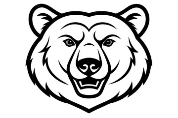 Bear head vector line art illustration