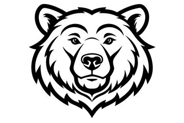 Bear head vector line art illustration