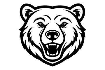 Bear head vector line art illustration