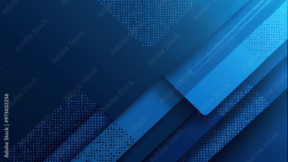 Poster dynamic blue background with layered textures and subtle dot patterns, creating a sleek and professi