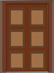 Brown Wooden Front Door Illustration. Exterior House Door Vector. closed wooden door Icon. Cartoon vector illustration. Door animation. 
