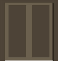 Brown door with simple minimal desing vector illustration isolated on white background. Door icon symbol set for cartoon animation