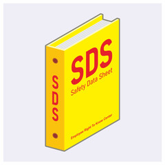 Isometric material safety data sheet document vector illustration. Chemical material information.